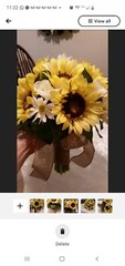 Bridal Bouquet, Sunflowers, White Roses, Greenery, Daisies, Wedding Flowers
