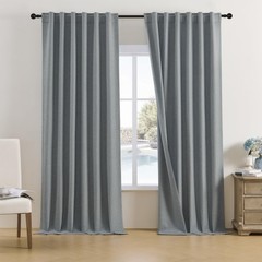 DUALIFE 132 Inch Curtains Extra Long Back Tab and Rod Pocket Thermal Insulate…