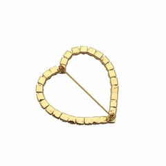 Gold 2 in Heart Metal Chair Sash PIN BUCKLE Rhinestones Party Events Decorations