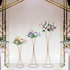 3 pcs Gold Wedding Table Hourglass-shaped Flower Stand For Anniversary Ceremony