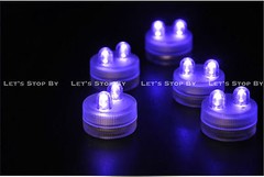 10 PURPLE SUPER Bright Dual LED Tea Light Submersible Floralyte Party Wedding