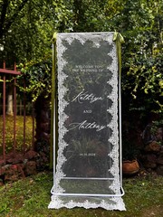 Sheer Lace Night Before Wedding Sign, Rehearsal Dinner Banner Decor