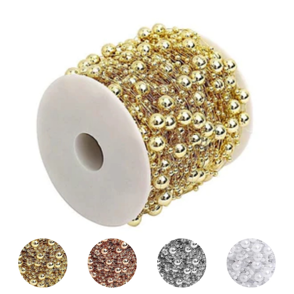 100 ft Artificial Pearl Beads String Garland Roll Party Events Home Decorations