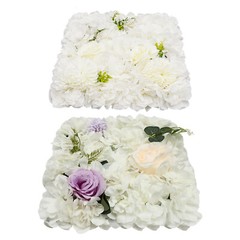 12PCS Artificial Flower Wall Background Silk Rose Mat for Wedding Backdrop Decor