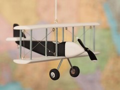 Hanging Airplane, Black White, Nursery Decor, Decorative wooden airplane