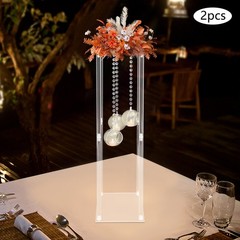 2Pcs Wedding Centerpieces Stand Wedding Flower Stand w/ Hanging Candle Holders