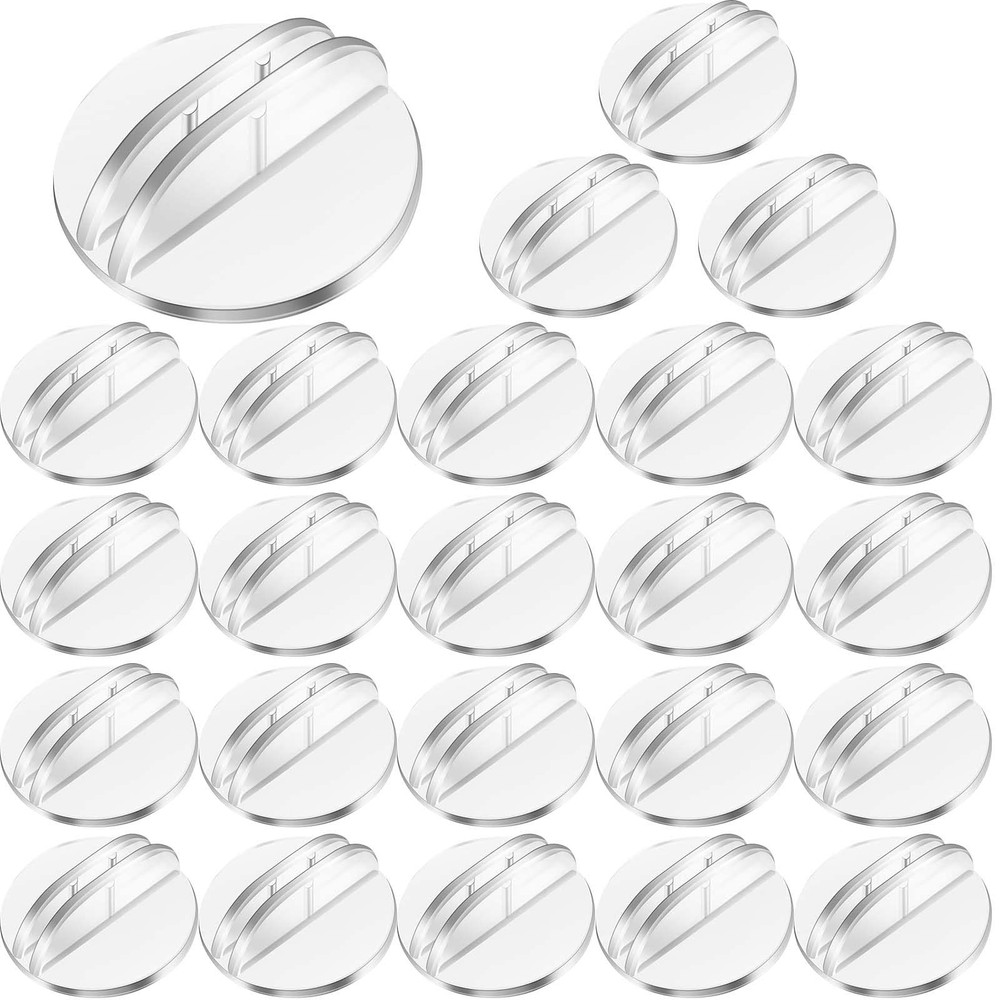 Yinkin 50 Pcs Clear Mini Card Stands Plastic Place Holders translucent