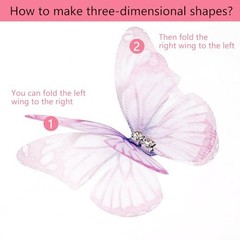 60 Pcs Butterflies for Crafts, Organza Fabric Butterfly Appliques Colorful 3D