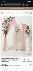 Ling’s Moment Backdrop Stands with Flowers – 7.2FT, 6FT Set of 2, Dusty Rose