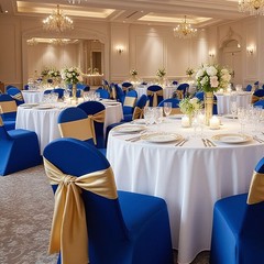 VEVOR 50PCS Blue Stretch Spandex Folding Chair Covers for Wedding Party Dining