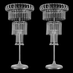 2Pc Silver Acrylic & Iron 4-Tier Free-Standing Flower Stand 82cm Wedding
