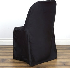 10 Pcs Black Polyester Folding Chair Covers Wedding Linens Reception Party Suppl