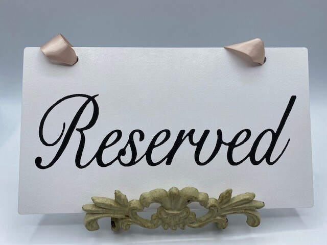 Blulu 2 Sets of 6 Pieces Wooden Hanging Reserved Signs Rose Gold Ribbon Weddings