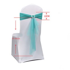 10X Chair Cover Band Bow Sashes Rhinestone Buckle Slider Banquet Wedding Party