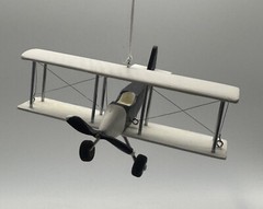 Hanging Airplane, White Black, Nursery Decor, Decorative Wooden Airplane