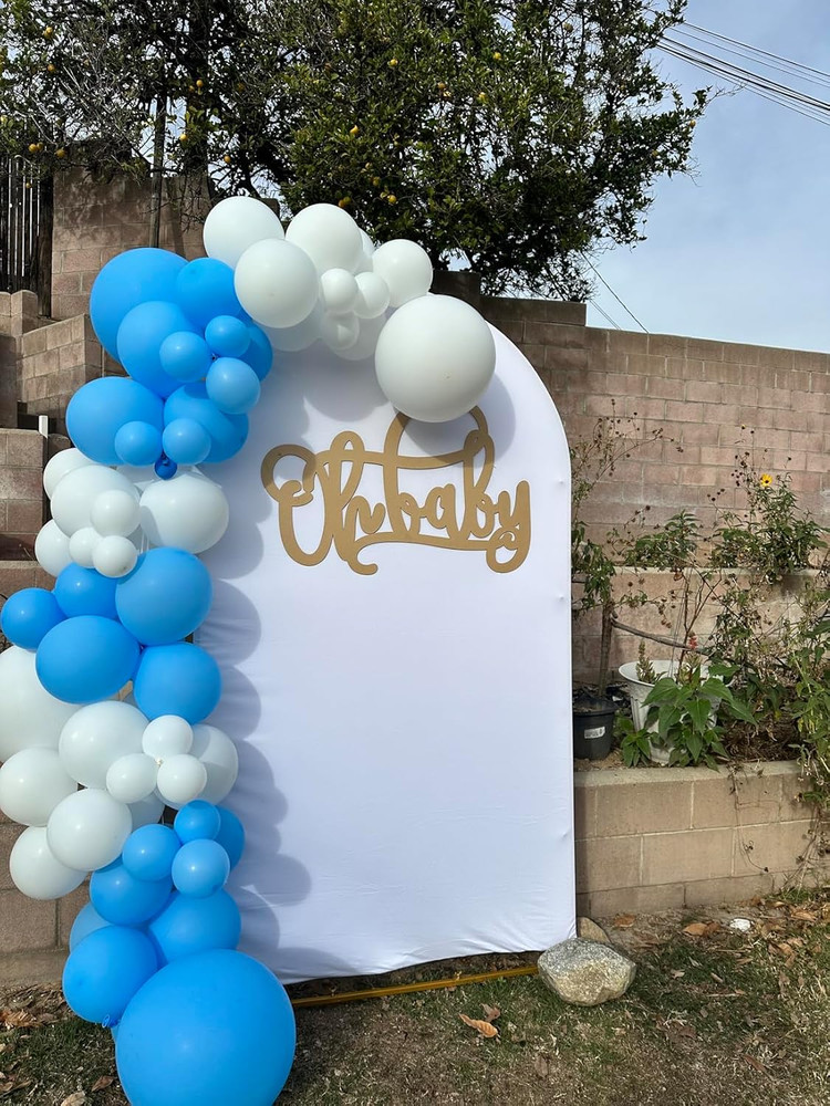 Double Sided White Arch Backdrop Cover for Birthday Party Wedding Baby Shower De