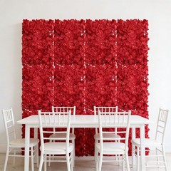 12pcs Red Flower Wall Panel Backdrop For Wedding Party Decor Easy To Use