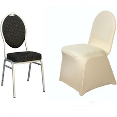 10 Champagne Spandex Fitted Banquet Chair Covers Wedding Reception Decorations
