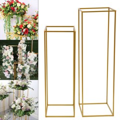 2Pcs Metal Tabletop flower Stand Floor Column Stand for Wedding Banquet Hall