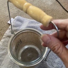 Glass Lantern with Wrapped Burlap Wood Handle Family Is Everything.