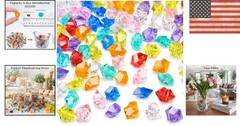 Vibrant 150PCS Acrylic Fake Gems – Perfect Table Scatter & Pirate Party Decor