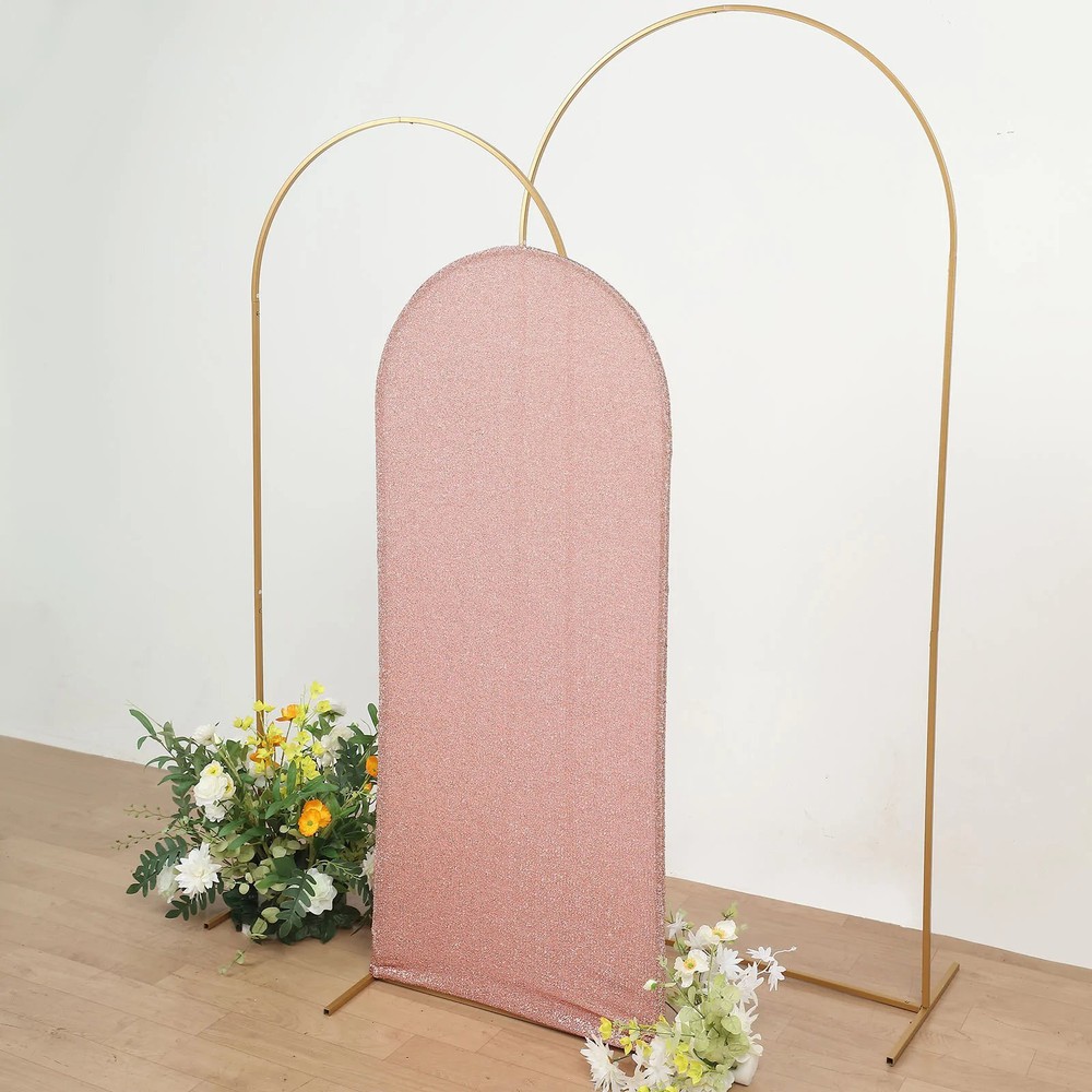 5 ft ROSE GOLD Metallic Fitted Spandex Round Top Arch STAND COVER Party Events