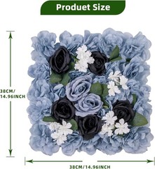 12 pcs Flower Wall Panel 15x15in Artificial Silk Rose Backdrop for Wedding Party