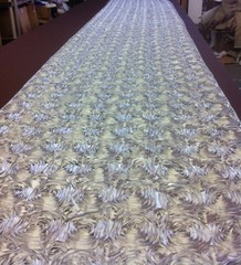 25 ft Rosette Satin Aisle Runner 54″ Wide 3D Fabric 22 Colors Spiral Ribbon Rose
