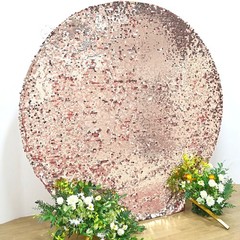 7.5 ft BLUSH Big Payette Sequin Round Backdrop STAND COVER Party Decorations
