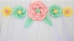 Decor In The Box 7 piece Handmade Paper Flower Set, Fully Assembled-Multi-Color