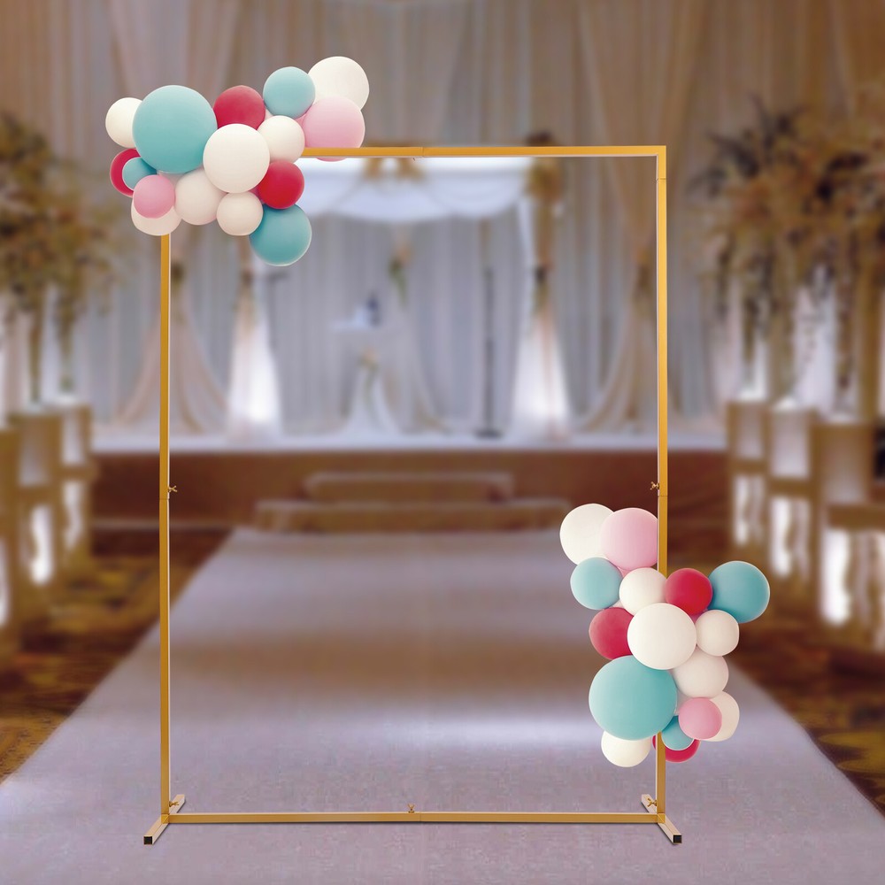 Gold Metal Wedding Arch, 2m x 1.5m, Elegant Backdrop for Events