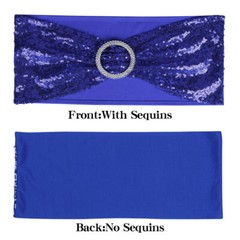 10-100Pcs Stretch Sequin Wedding Chair Bands with Buckle Slider Sashes Bow Decor