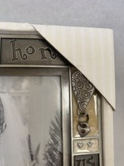 Fetco Home Wedding Decor 2006 6×4 Metal Frame Hanging Charm, Cherish, Us, Honor