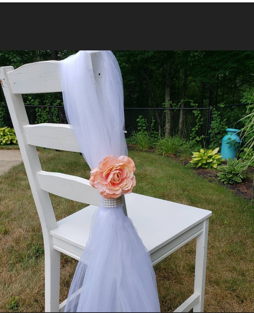 Set of 10 Peach Rose Aisle/Pew decorations 36 Inches Long