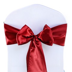 100 Apple Red Satin Chair Sashes Silky Sateen Chair Bows wedding party décor