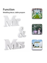 Wood Sign Mr and Mrs for Wedding Anniversary Letters Table Top Party Props Deco