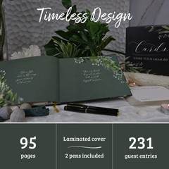 Portiche All-In-One Funeral Guest Book Set Memorial Guestbook Funeral Register