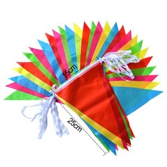 Colorful Double Sided Triangle Flags Bunting for Festival Indoor Outdoor Decor