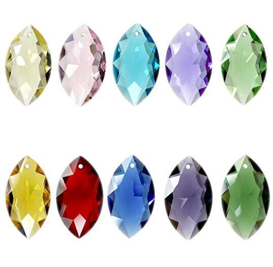 10Pcs Horse Eye Chandelier Glass Crystal Lamp Prism Part Hang Pendant Suncatcher