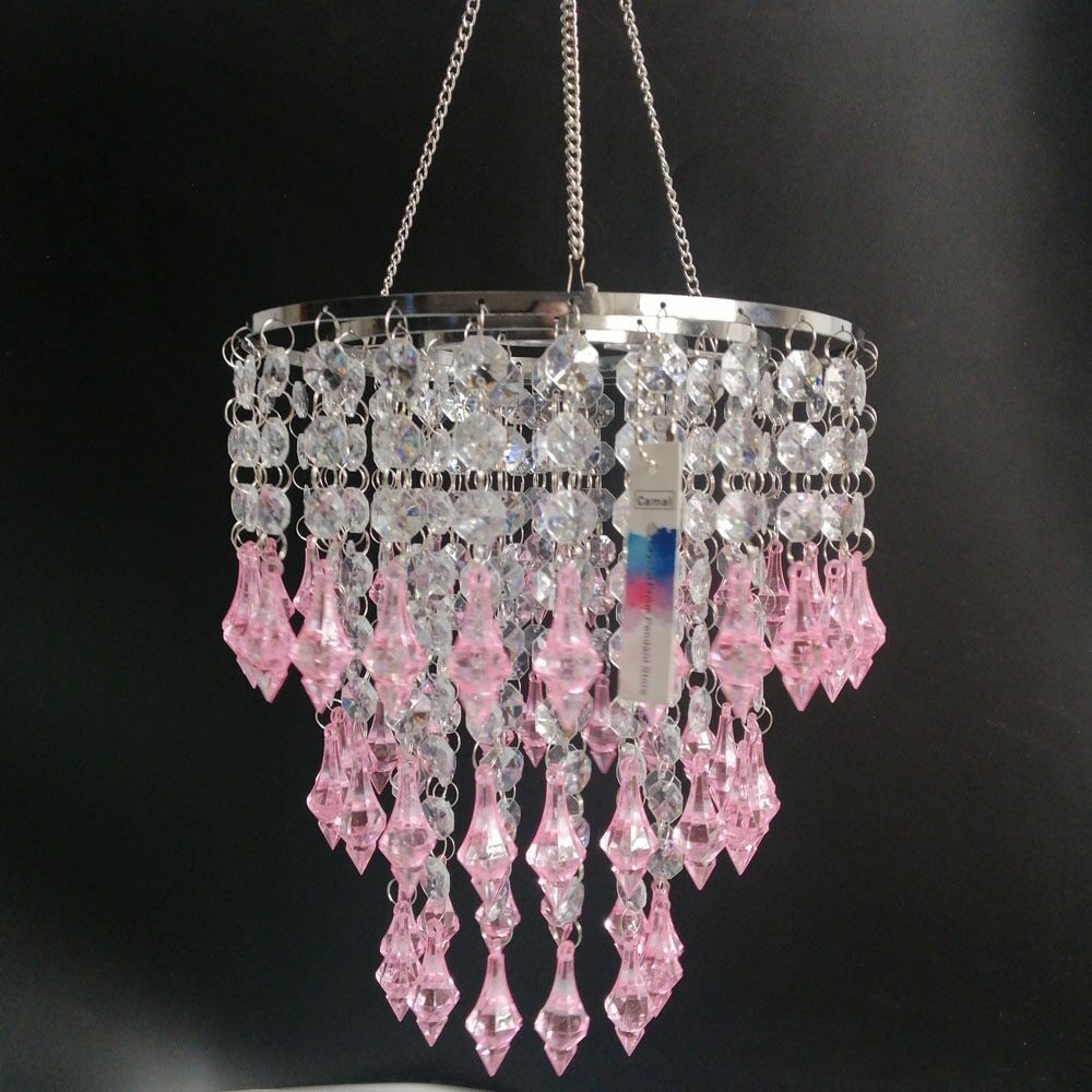 1PCS Assembled 50CM Hanger 22CM Centerpiece Frame Pink Pointed Pendant Acrylic