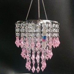 1PCS Assembled 50CM Hanger 22CM Centerpiece Frame Pink Pointed Pendant Acrylic