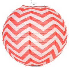 SET of 4 Japanese Chinese 14″ Round Red Chevron Paper Lantern Home Party Decor