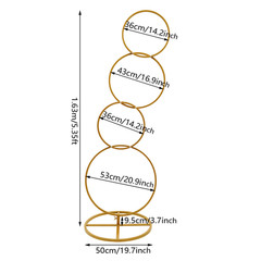 Wedding Round Hoop Backdrop Stand Detachable 4-Tier Gold Metal Flower Arch Frame