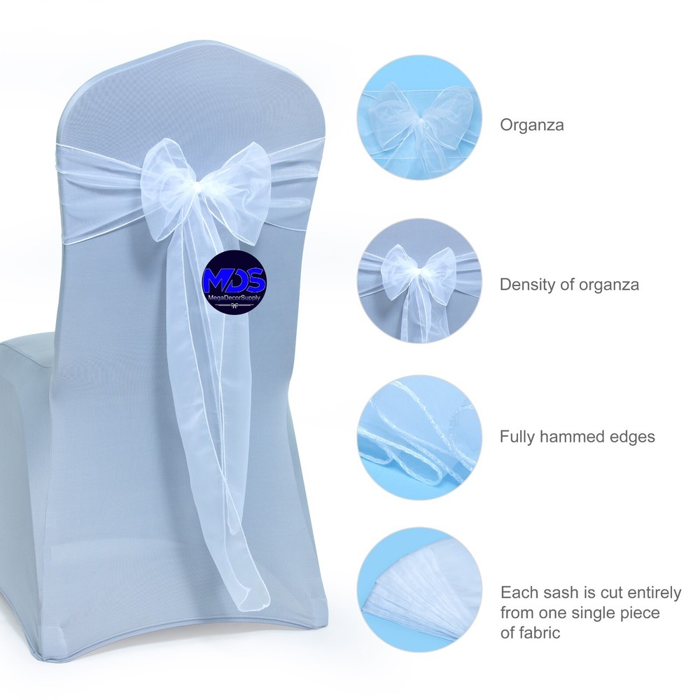 175 Organza Chair Sashes Bows Wedding Banquet Party Event Decoration – FREE Ship