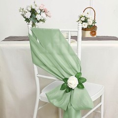 10 Sage Green Polyester CHAIR SASHES Ties Bows Wedding Party Ceremony