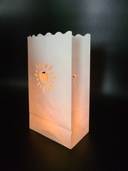 50 SUNBURST Luminary Bags – White for Parties Luaus Beach Luminaria