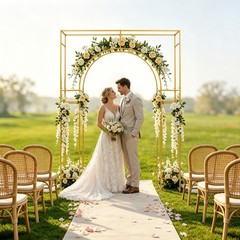 Wedding Arch Backdrop Stand 180*30*250cm Wedding Arches for Ceremony Square
