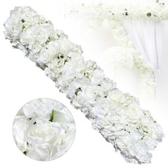 1m Artificial Rose Silk Flower Row Arrangement Wedding Arch Backdrop Wall Decor