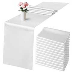 Pack Satin Table Runner x 108 Inch Long Wedding Satin Silk Table 12 White