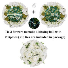 BLOSMON Artificial Flower Balls Wedding Centerpieces 10 Pcs 15.7″ Large White…